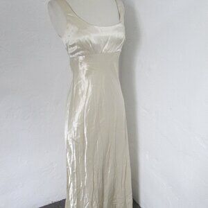 Vintage Jay Jacobs Satin Slip Dress Maxi Lace Up Back Junior Women's 7/8
